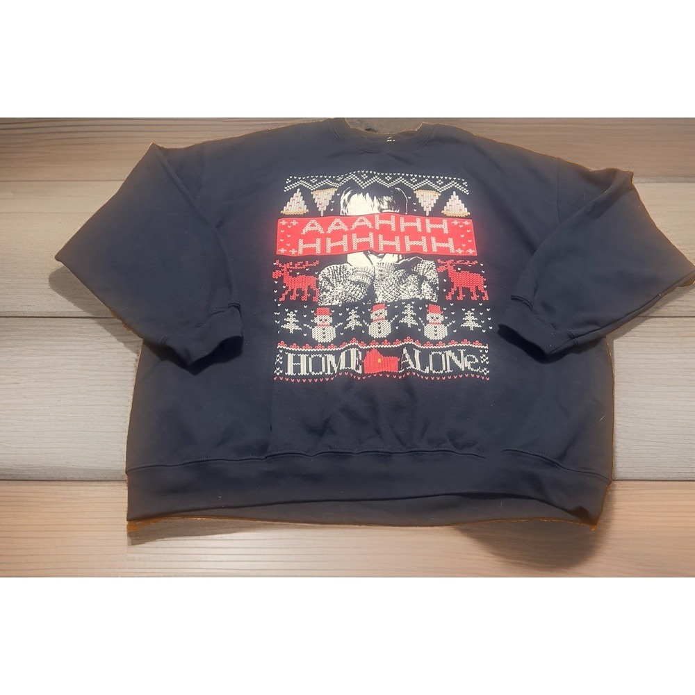 Home Alone‎ Blue Christmas Graphic Sweater Size XXL Official Home Alone